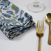 Premium Blue Floral Printed Table Napkins