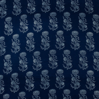 Premium Boota Floral Print Indigo Cotton Fabric