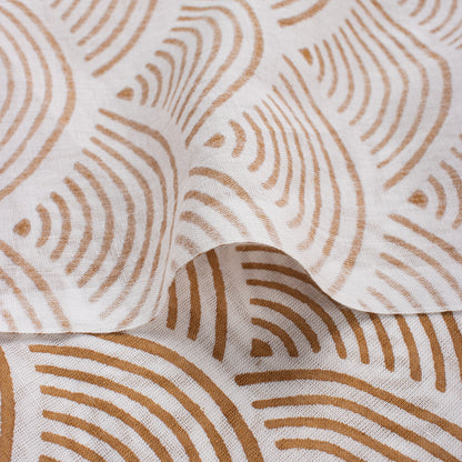 Premium Brown Geometric Hand Block Print Fabric Online