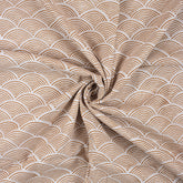 Premium Brown Geometric Hand Block Print Fabric Online