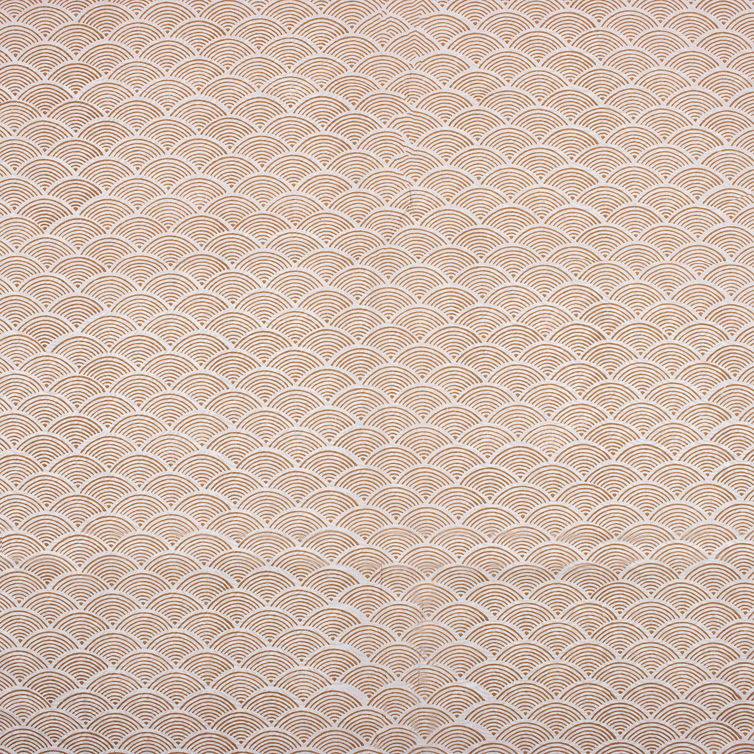 Premium Brown Geometric Hand Block Print Fabric Online