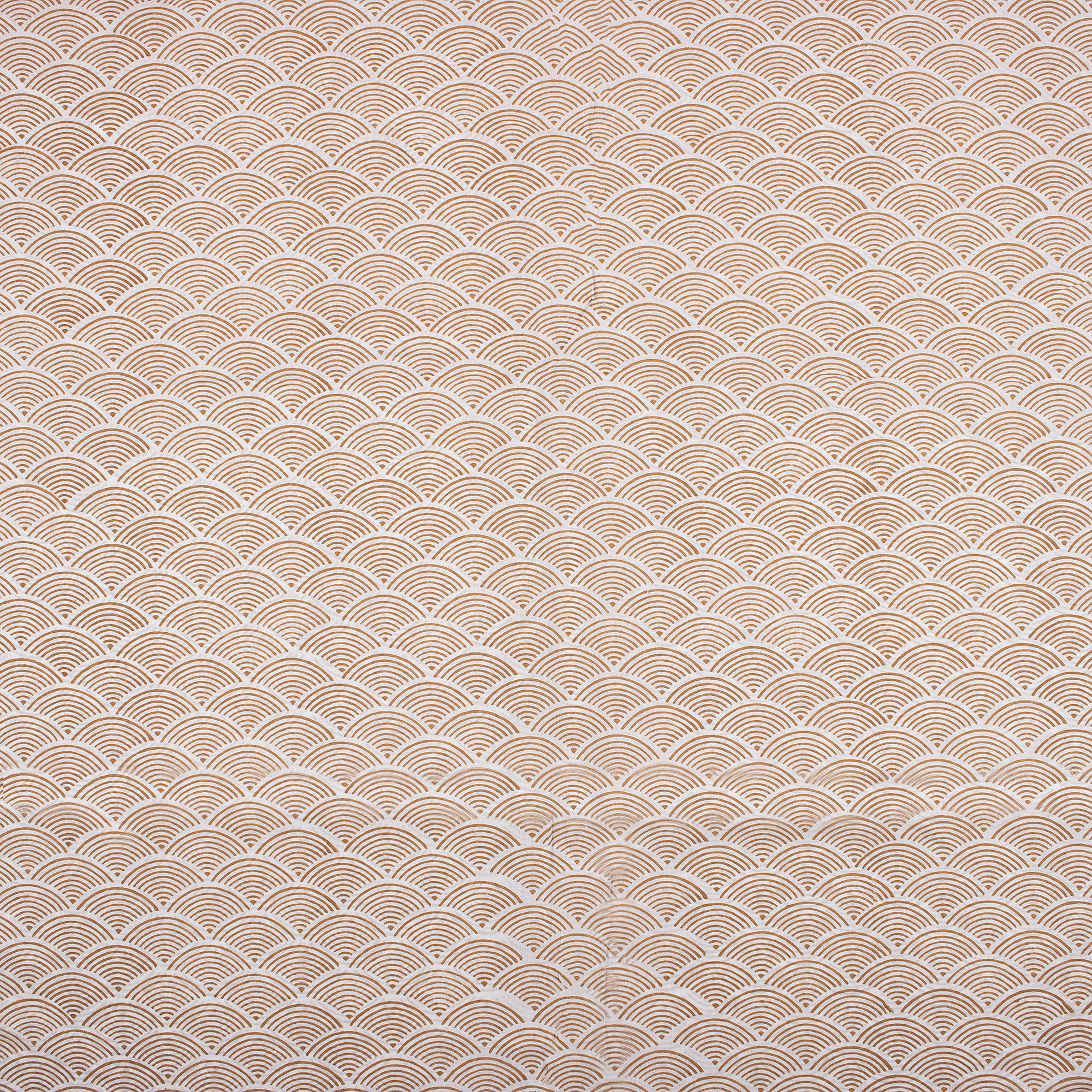 Premium Brown Geometric Hand Block Print Fabric Online