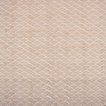 Premium Brown Geometric Hand Block Print Fabric Online