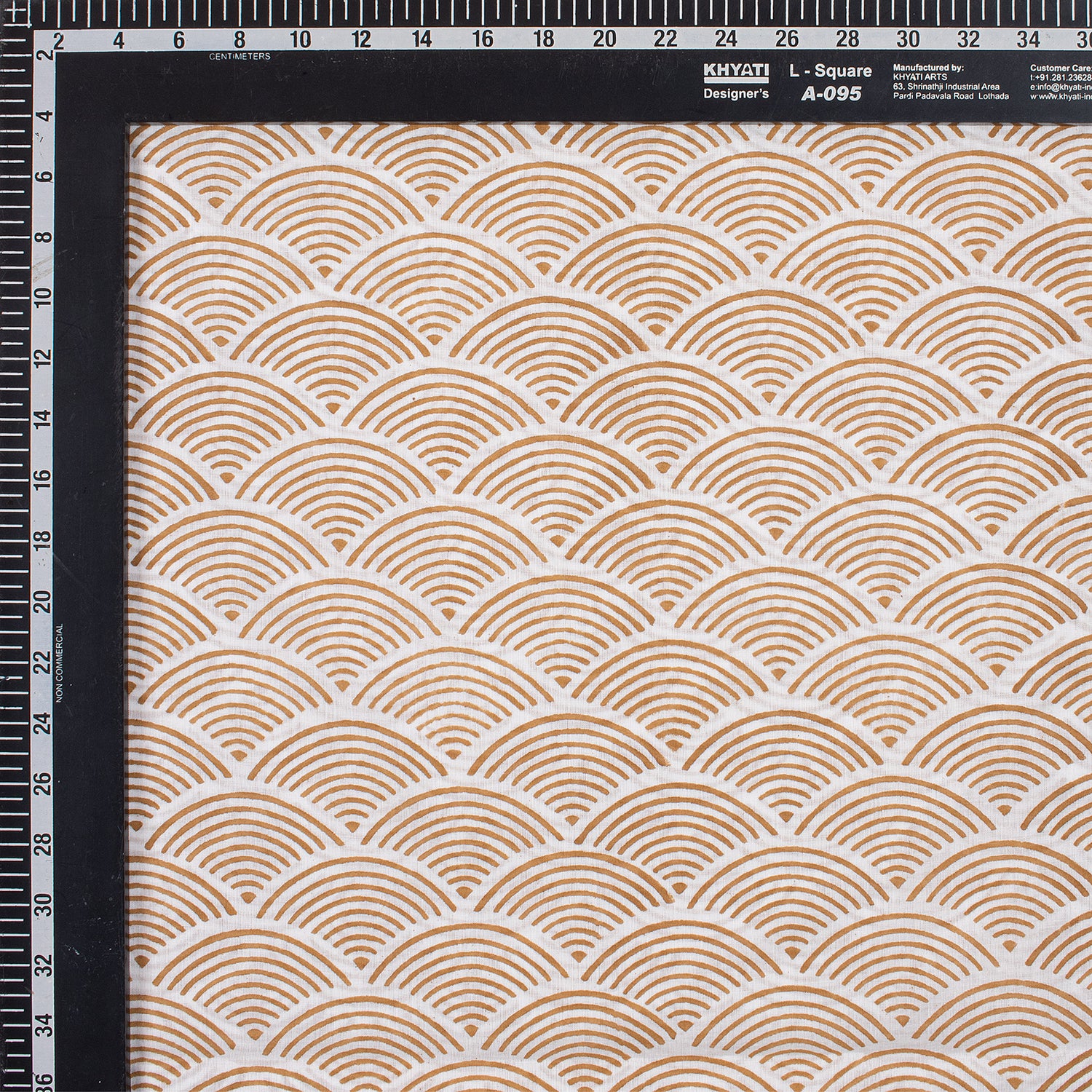 Premium Brown Geometric Hand Block Print Fabric Online