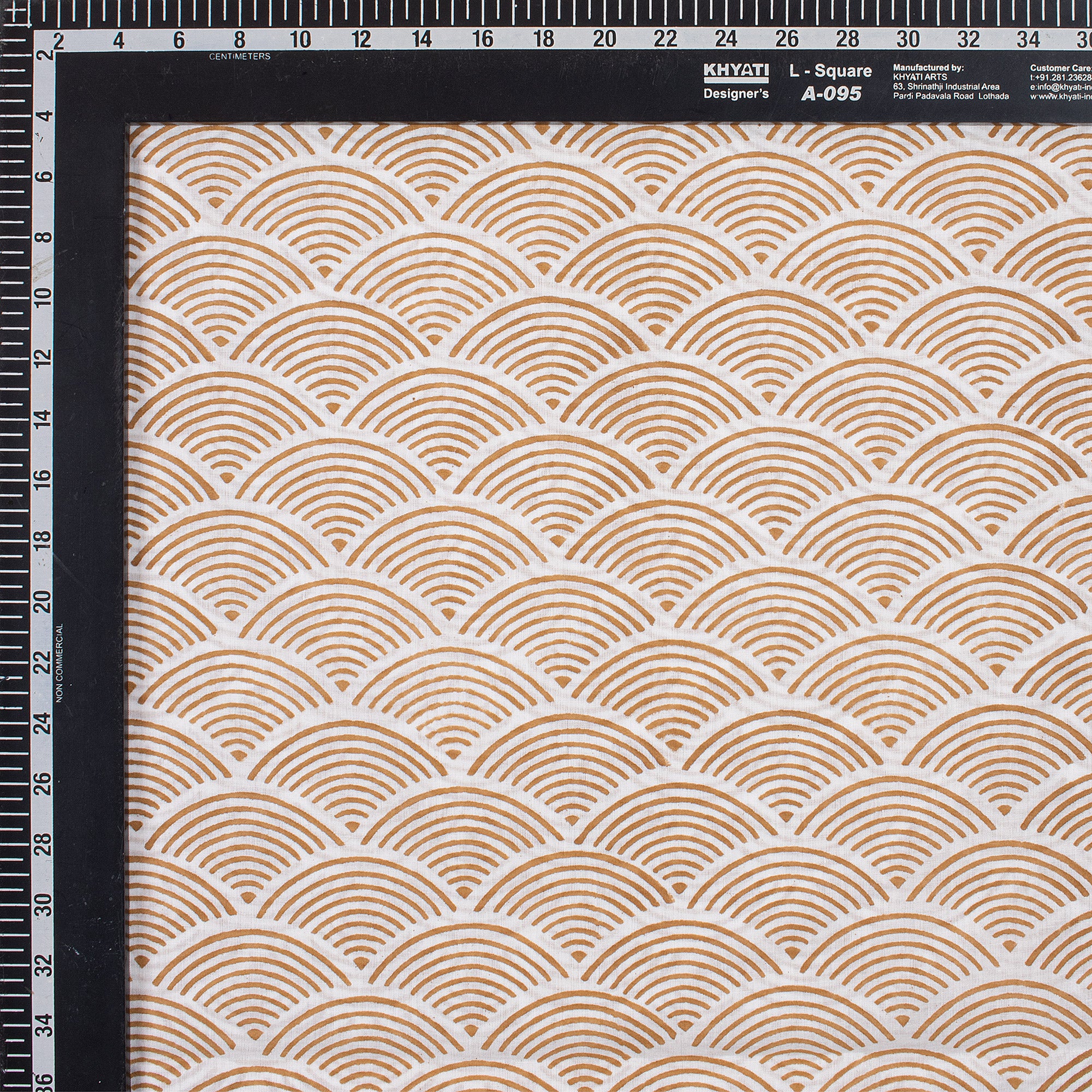 Premium Brown Geometric Hand Block Print Fabric Online