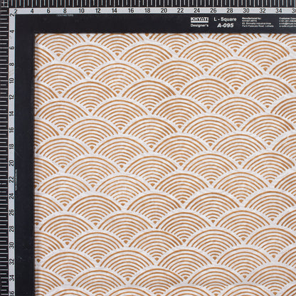 Premium Brown Geometric Hand Block Print Fabric Online