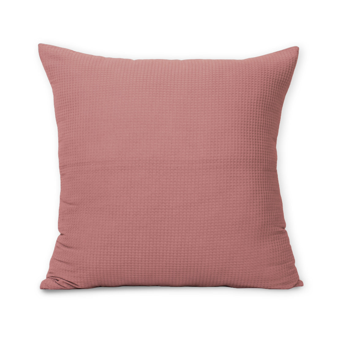 Premium Dark Pink Organic Cotton Waffle Cushion Cover