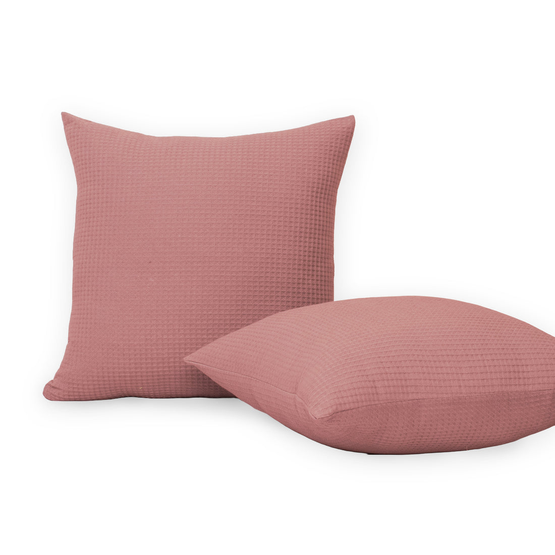 Premium Dark Pink Organic Cotton Waffle Cushion Cover