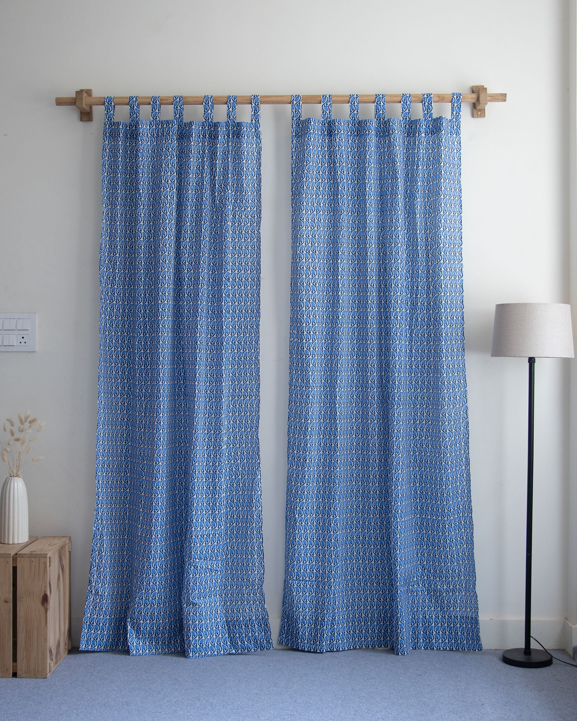 Premium Floral Block Print Cafe Curtains Online in India