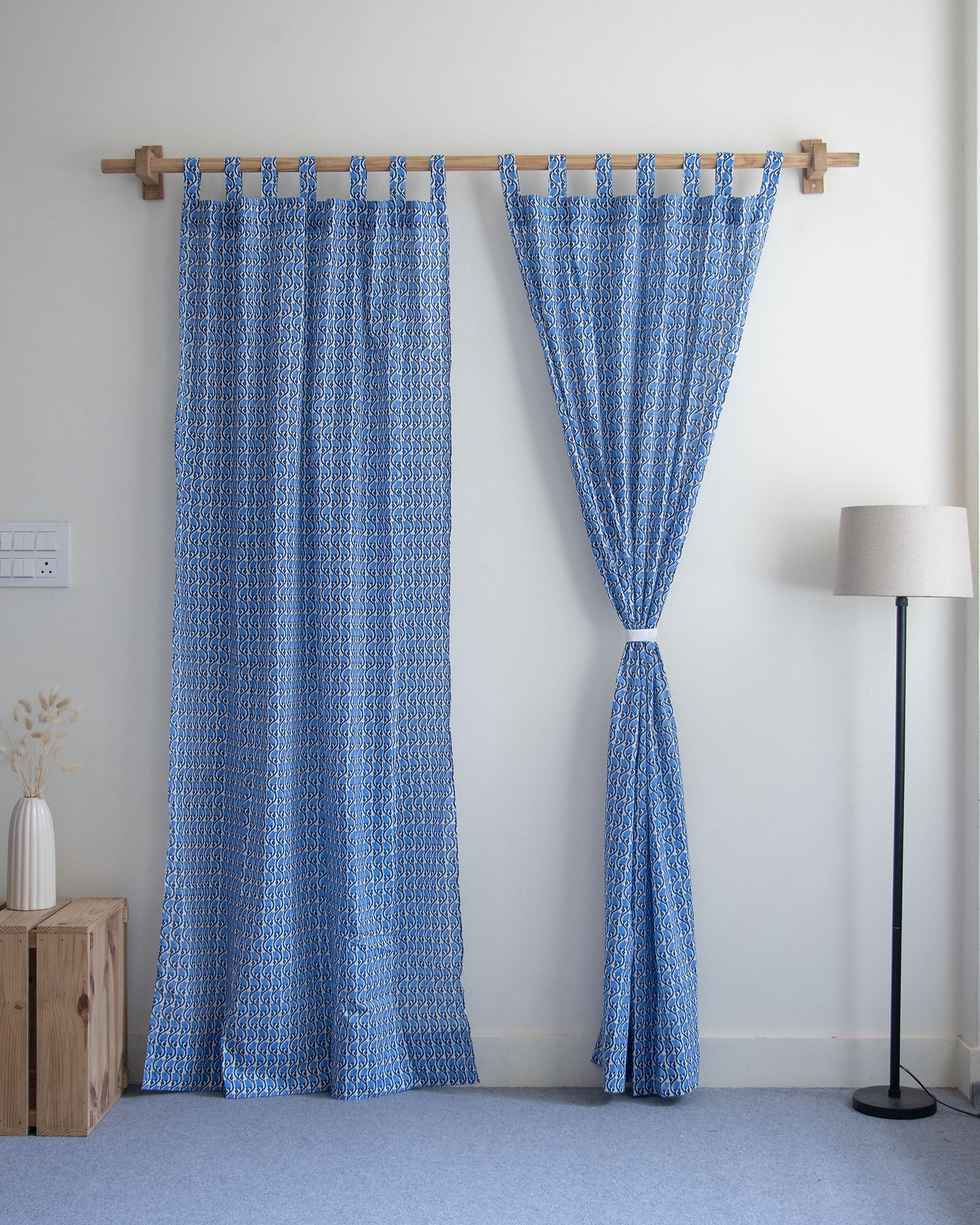 Premium Floral Block Print Cafe Curtains Online in India