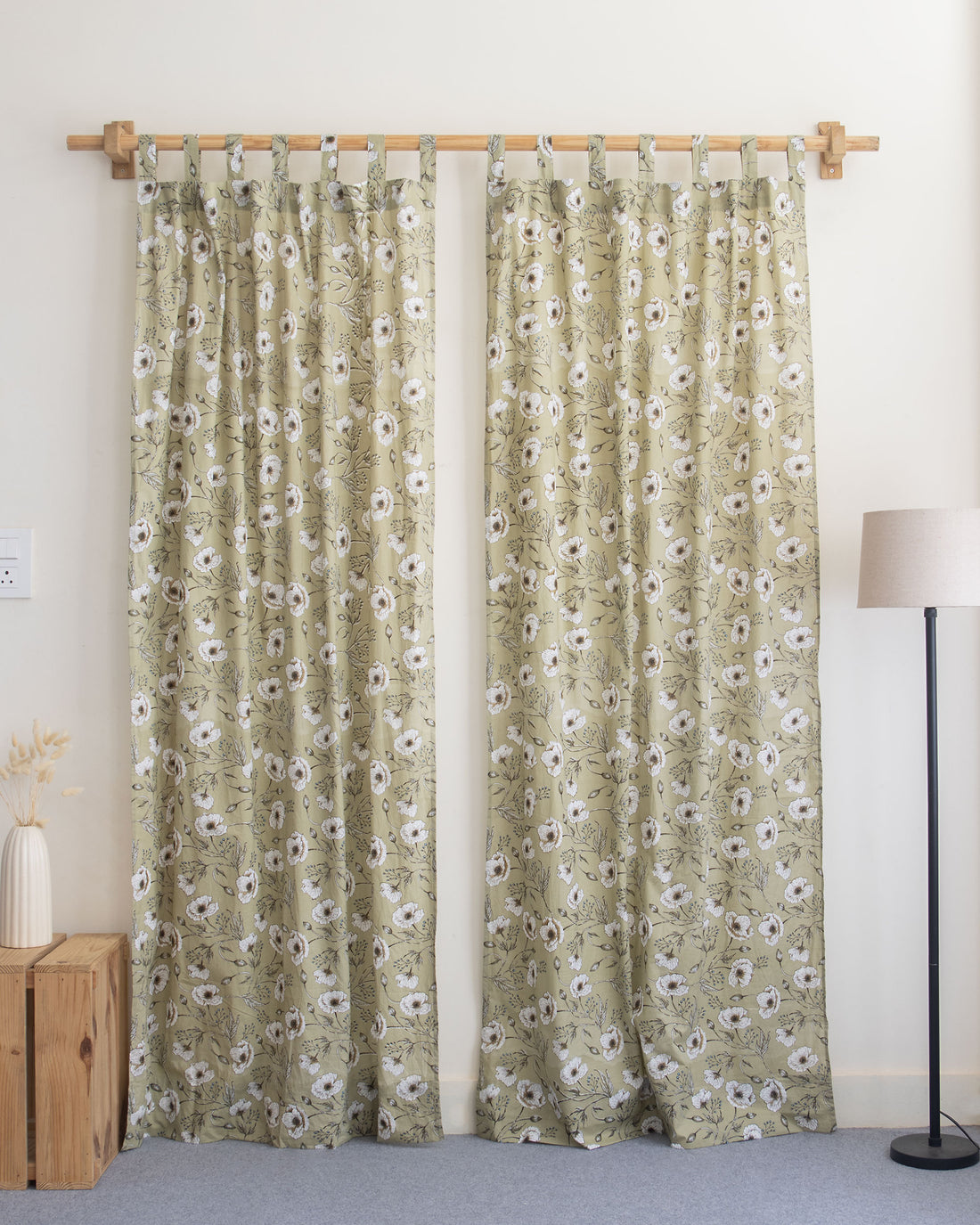 Premium Floral Block Printed Drapes for Living Room Online