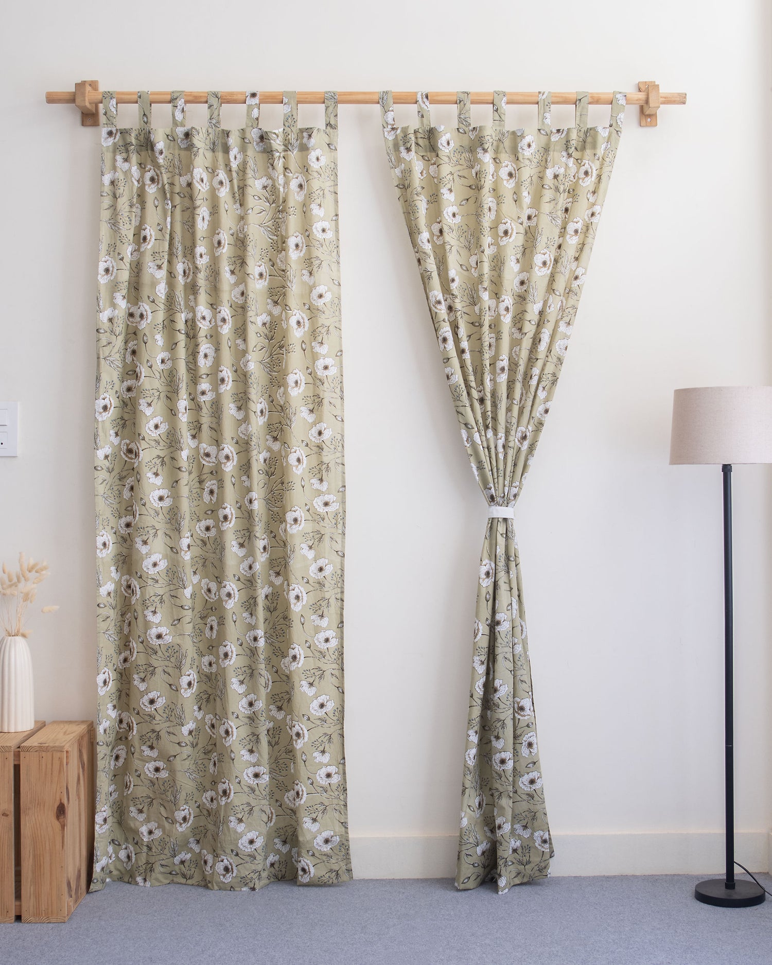 Premium Floral Block Printed Drapes for Living Room Online