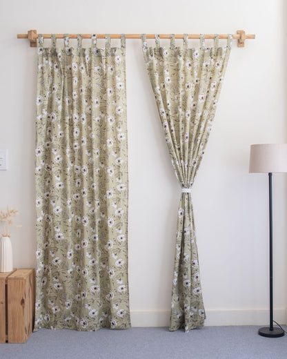 Premium Floral Block Printed Drapes for Living Room Online