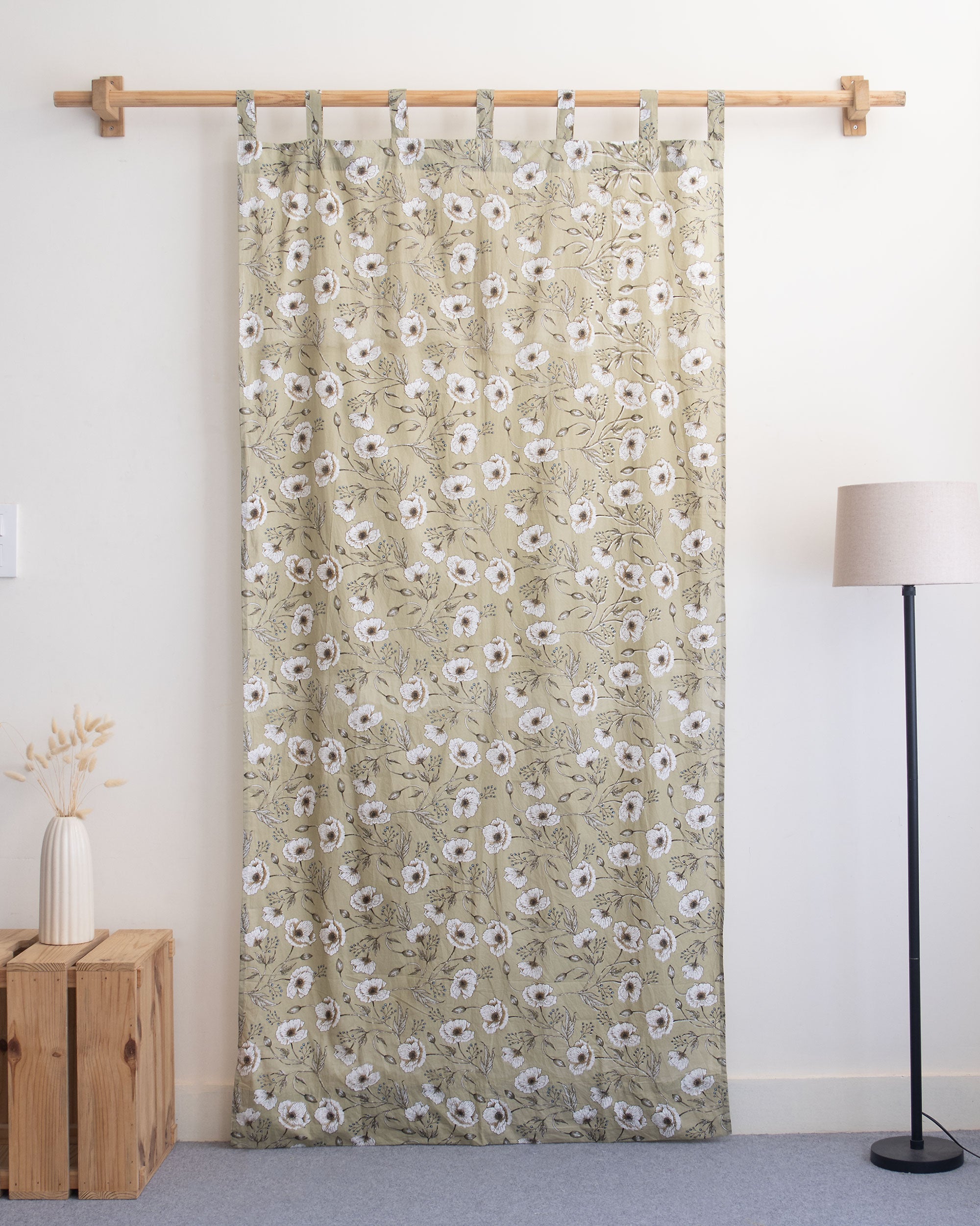 Premium Floral Block Printed Drapes for Living Room Online