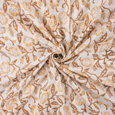 Premium Floral Hand Block Printed Cotton Fabric
