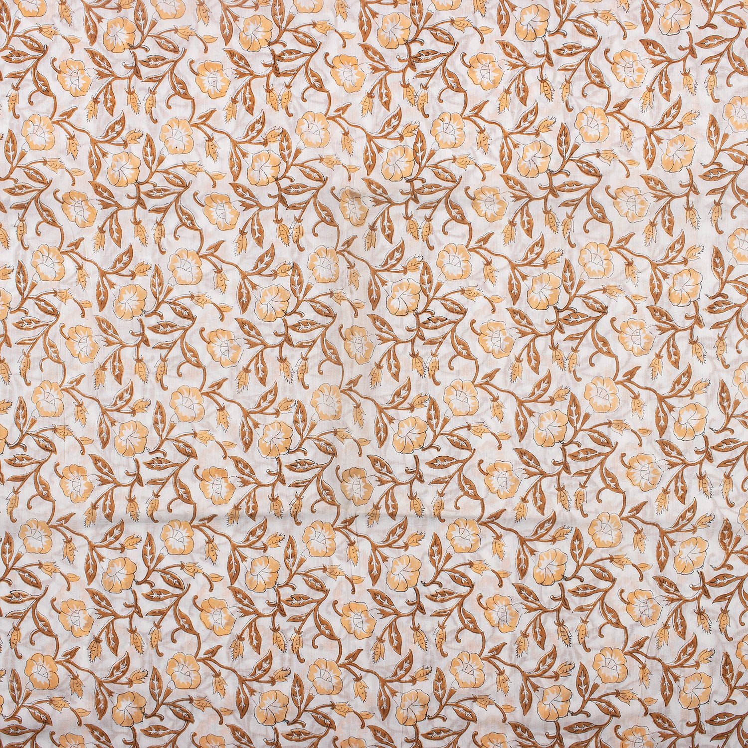 Premium Floral Hand Block Printed Cotton Fabric