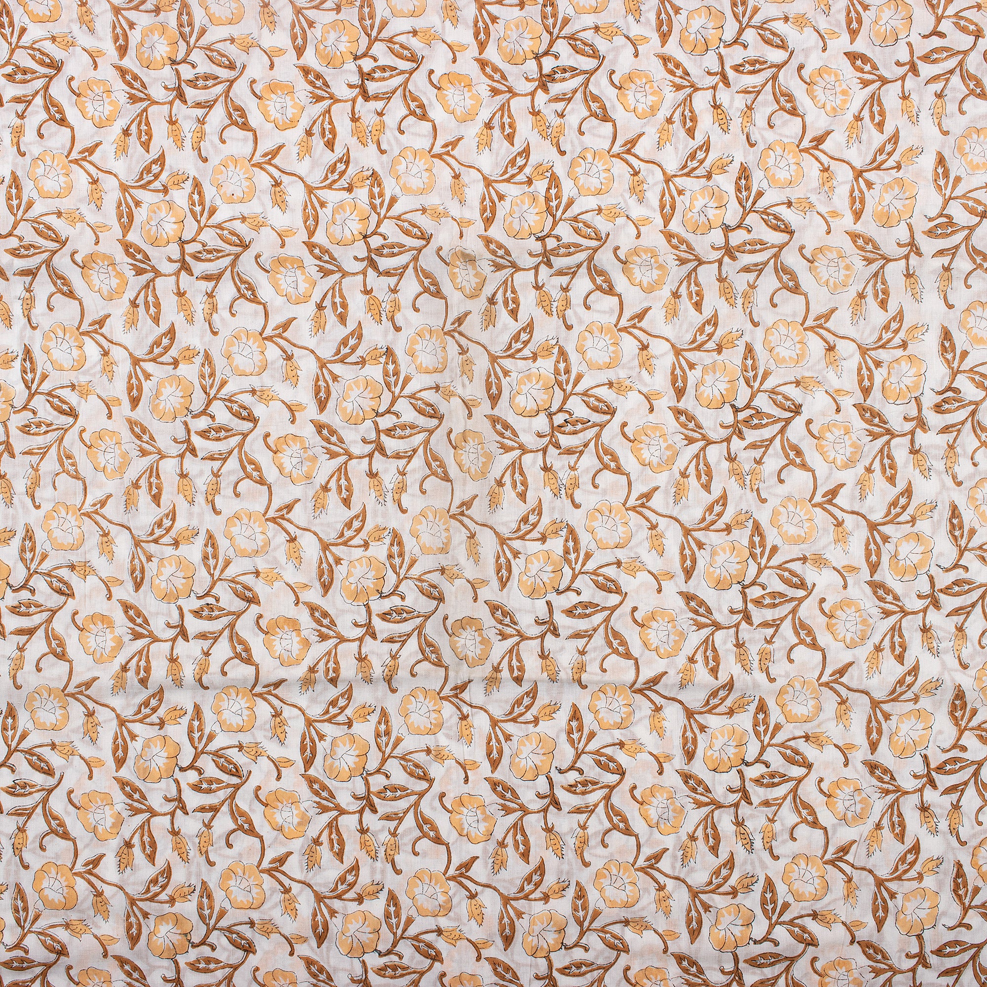 Premium Floral Hand Block Printed Cotton Fabric
