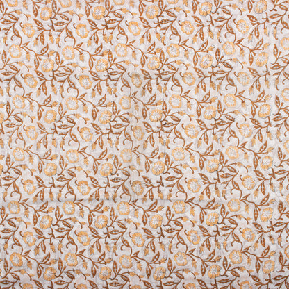 Premium Floral Hand Block Printed Cotton Fabric