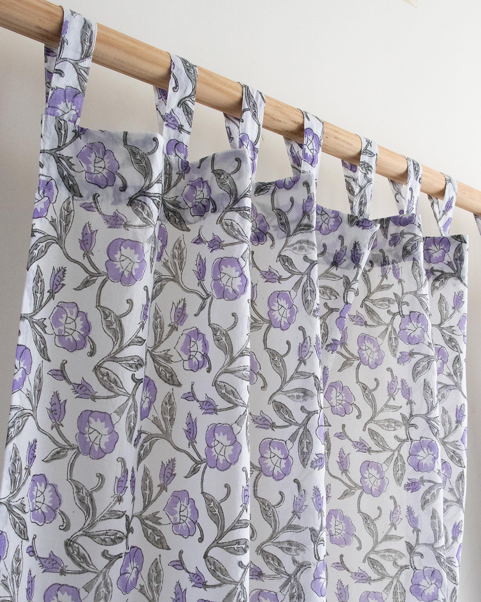 Premium Floral Indian Block Printed Cotton Cutains Set Online