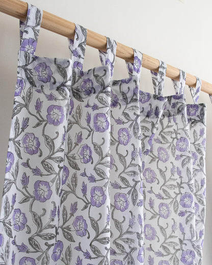 Premium Floral Indian Block Printed Cotton Cutains Set Online