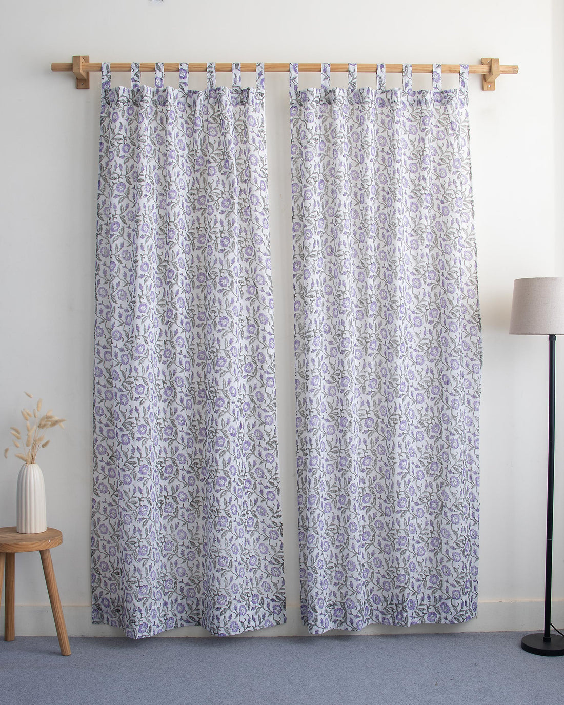 Premium Floral Indian Block Printed Cotton Cutains Set Online