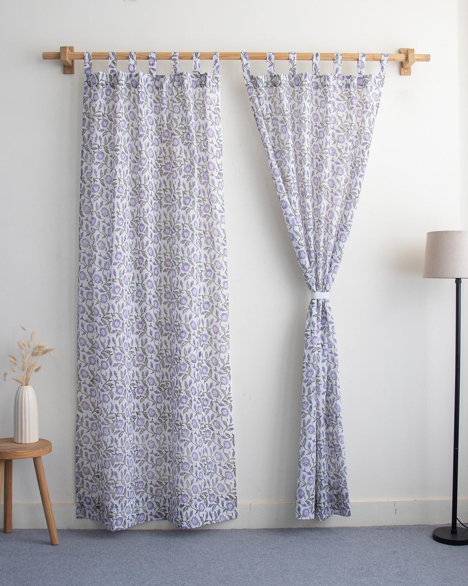 Premium Floral Indian Block Printed Cotton Cutains Set Online