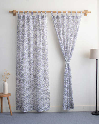 Premium Floral Indian Block Printed Cotton Cutains Set Online