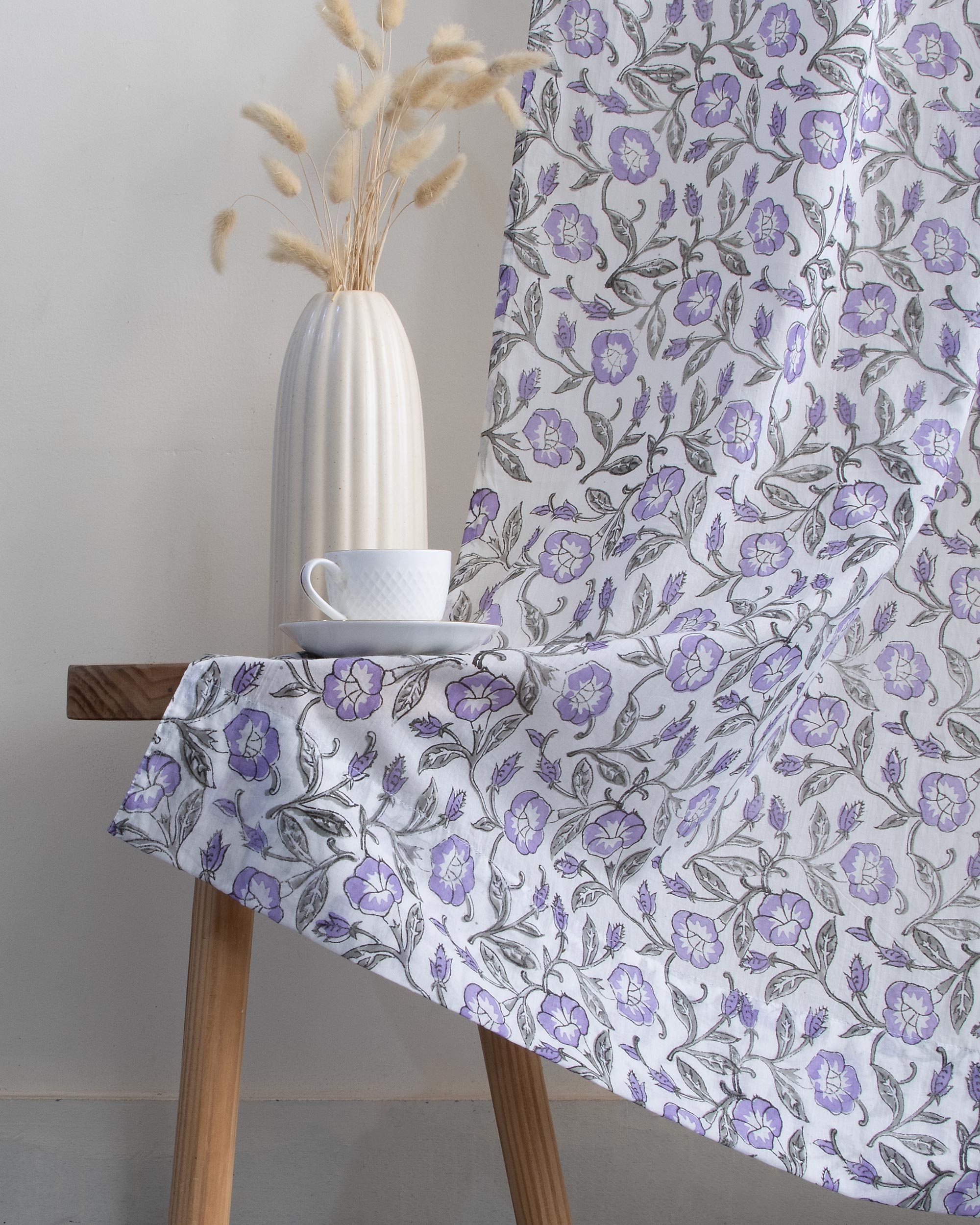 Premium Floral Indian Block Printed Cotton Cutains Set Online