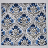 Premium Indian Handmade Dark Blue Floral Print Table Napkins