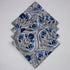 Premium Indian Handmade Dark Blue Floral Print Table Napkins