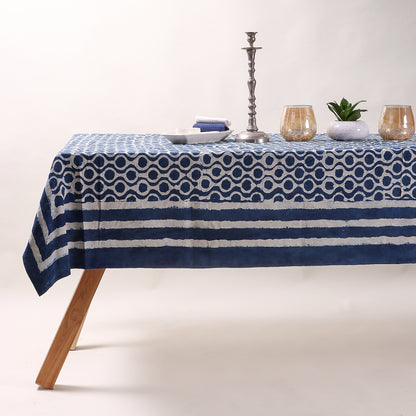Premium Indigo Hand Block Printed Dining Table Cloth