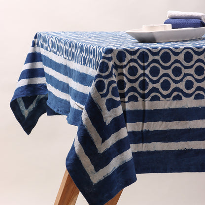 Premium Indigo Hand Block Printed Dining Table Cloth
