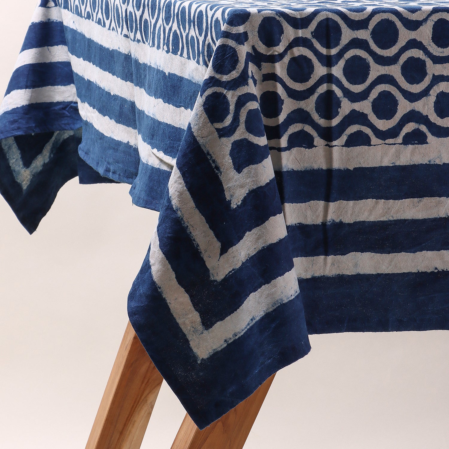 Premium Indigo Hand Block Printed Dining Table Cloth