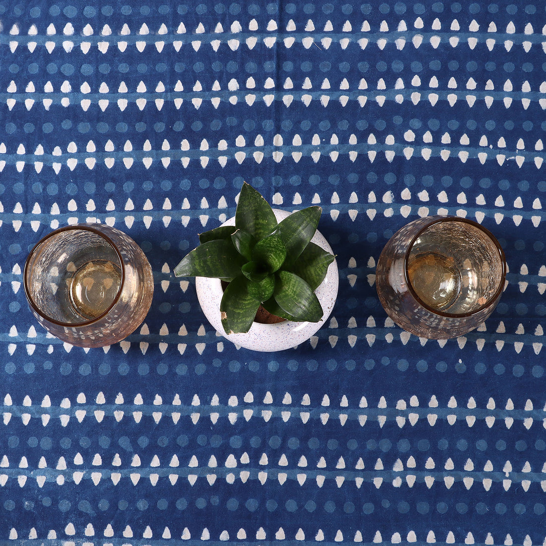 Premium Indigo Printed Cotton Tablecloth