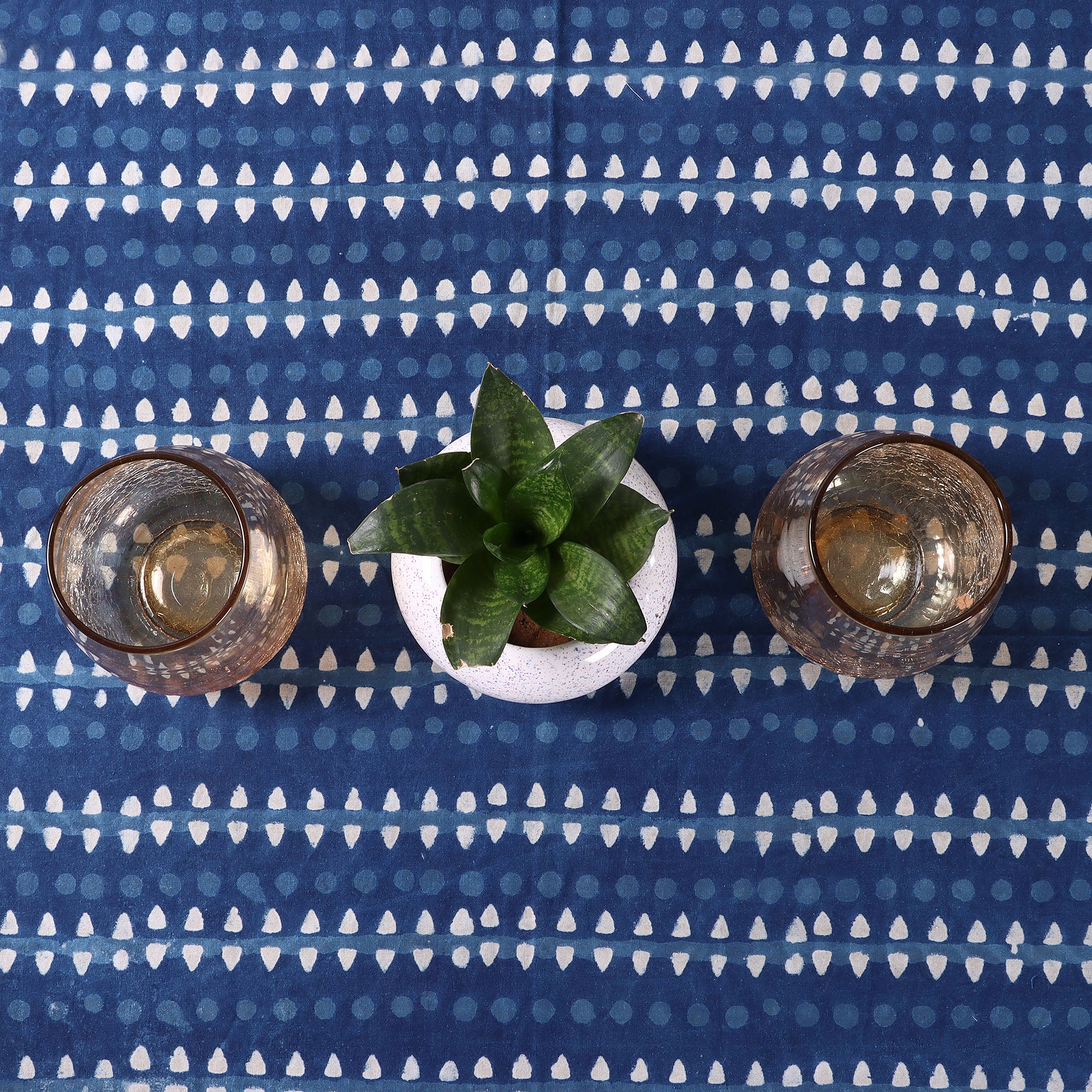 Premium Indigo Printed Cotton Tablecloth