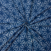 Premium Leaf Indigo Print Cotton Fabric Yard