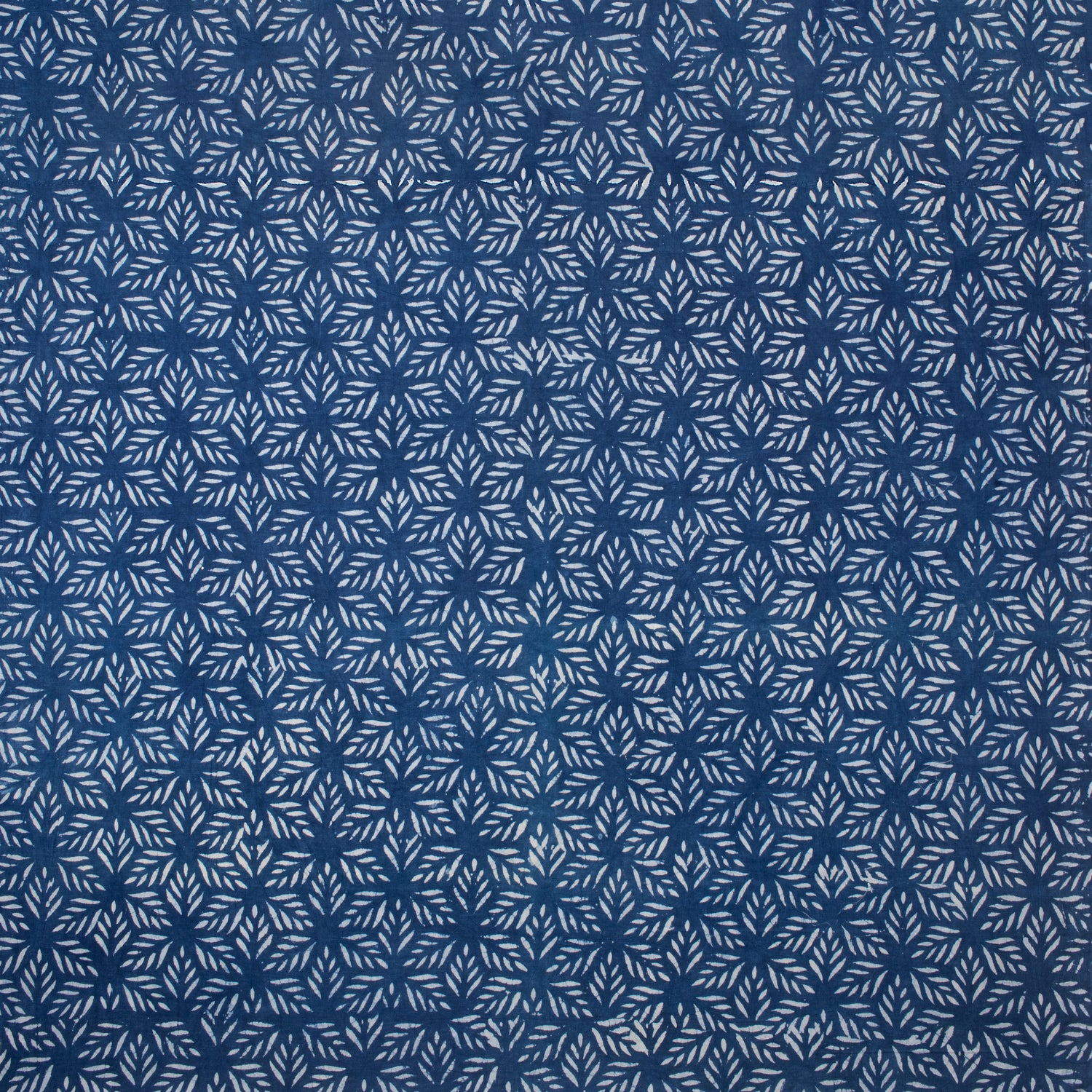 Premium Leaf Indigo Print Cotton Fabric Yard