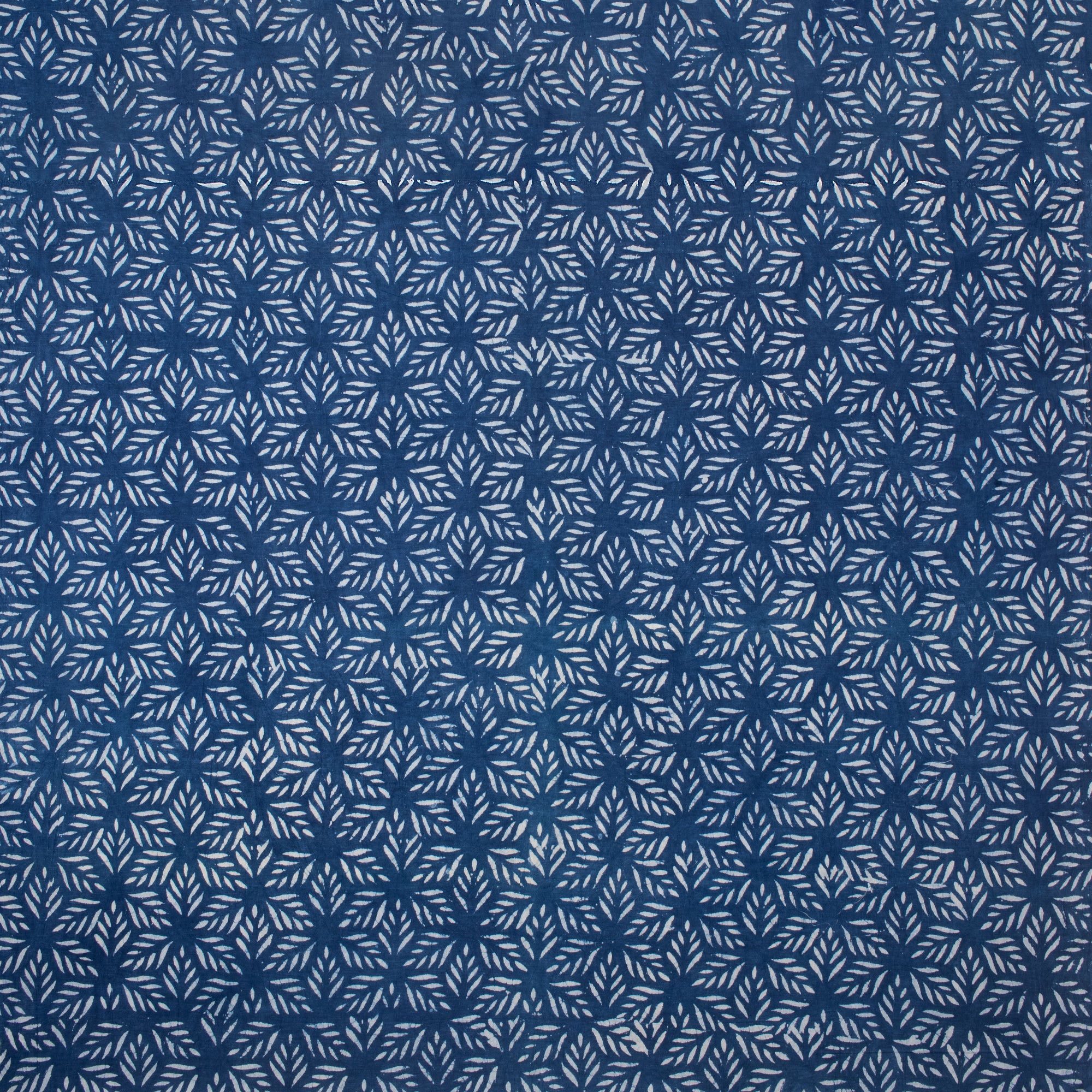Premium Leaf Indigo Print Cotton Fabric Yard
