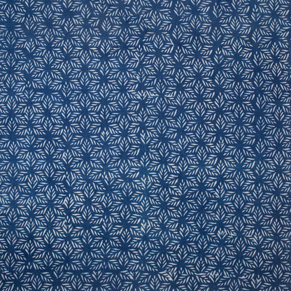 Premium Leaf Indigo Print Cotton Fabric Yard