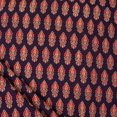 Premium Leaf Printed Ajrakh Fabric