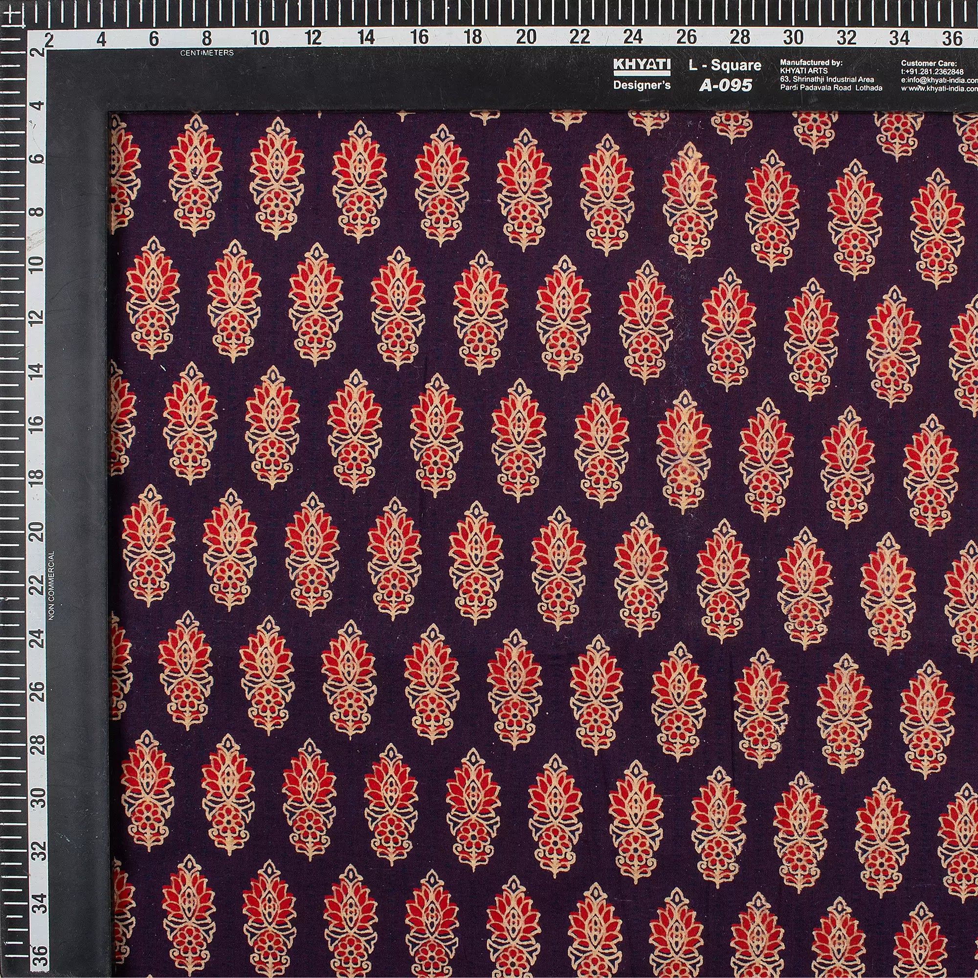 Premium Leaf Printed Ajrakh Fabric