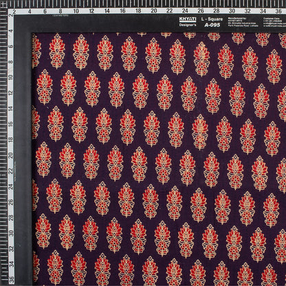 Premium Leaf Printed Ajrakh Fabric