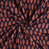 Premium Leaf Printed Ajrakh Fabric