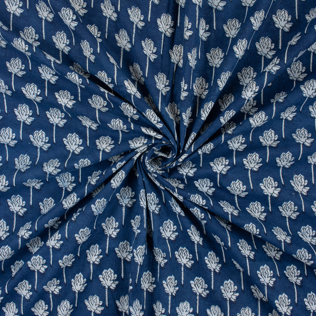 Premium Natural Dyed Booti Floral Organic Cotton Fabric