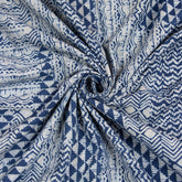 Premium Patchwork Floral Print Indigo Dye Cotton Fabric