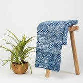Premium Patchwork Floral Print Indigo Dye Cotton Fabric