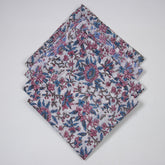 Premium Pink Floral Hand Printed Cotton Napkins Cloth