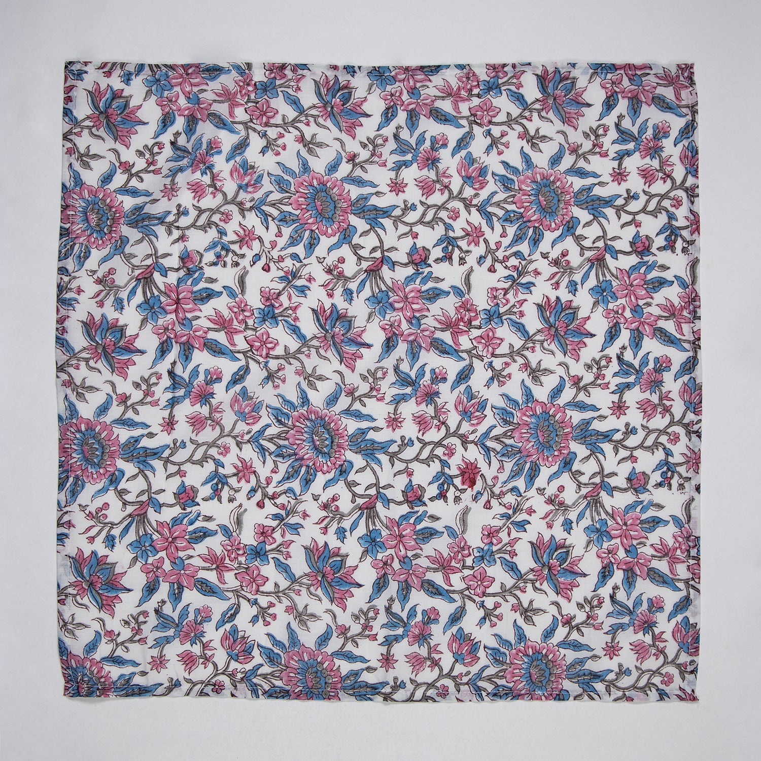 Premium Pink Floral Hand Printed Cotton Napkins Cloth