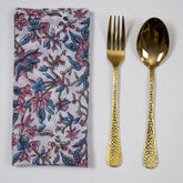 Premium Pink Floral Hand Printed Cotton Napkins Cloth