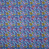 Premium Quality Blue Floral Hand Block Printed Cotton Fabric